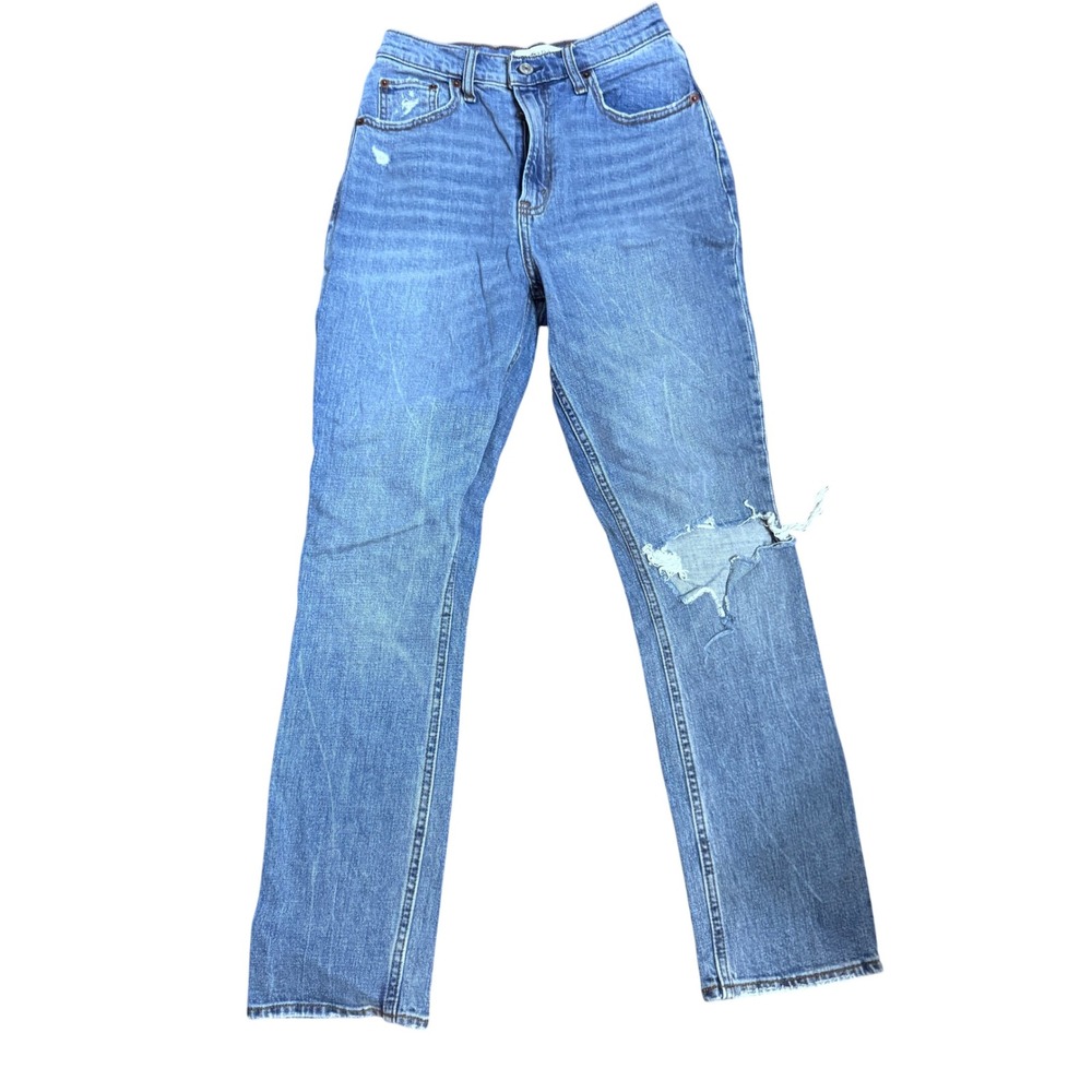 Abercrombie A&F Jeans Curve Love 90s Straight Ultra High Rise Distressed 26/2S